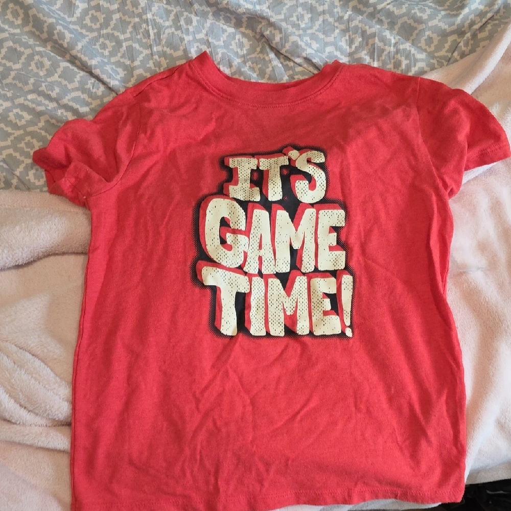Cat & Jack Vibrant Red 'It's Game Time' Tee